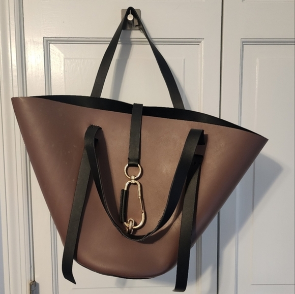 Zac Posen Belay Large Color Block Tote‎ French Roast - Picture 1 of 16